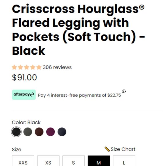 BNWT Popflex Crisscross Hourglass® Flared Legging with Pockets (Soft Touch) - Picture 4 of 6